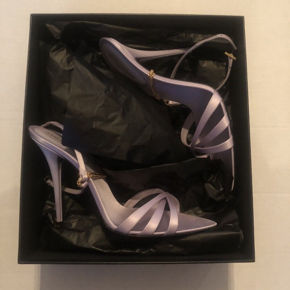 SAINT LAURENT Ankle Strap Sandals Heels - Picture 3 of 7